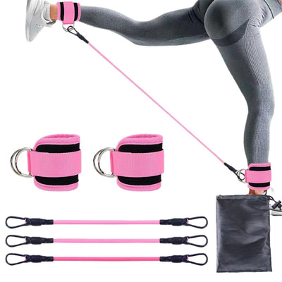 Ankle Strap Resistance Bands – Leg & Hip Training Elastic Fitness Bands for Home, Yoga, and Gym Workouts