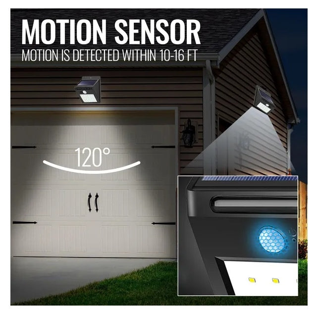 Solar-Powered Outdoor Motion Sensor Light – 10 LED Wireless Security Floodlight