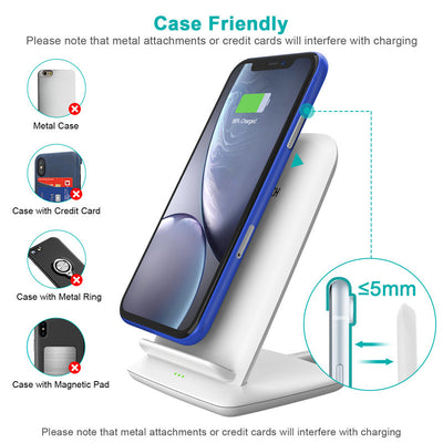 Desktop Wireless Charger for Android – Horizontal & Vertical Fast Charging Stand