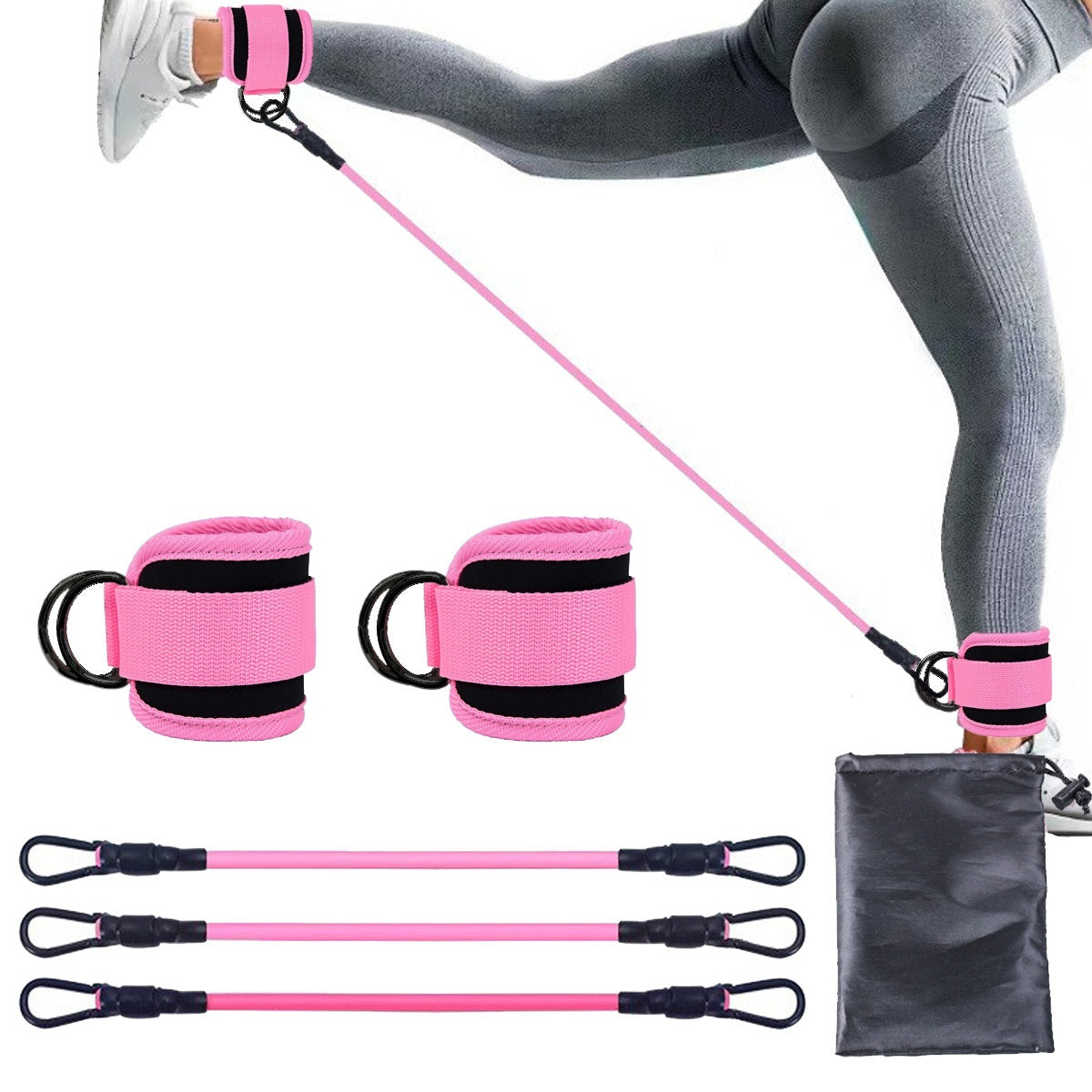Ankle Strap Resistance Bands – Leg & Hip Training Elastic Fitness Bands for Home, Yoga, and Gym Workouts