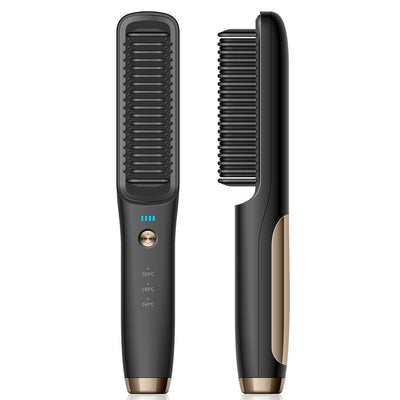 Wireless Cordless Hair Straightening Brush – Rechargeable & Portable