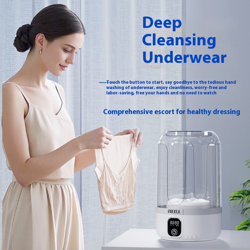 Portable Mini Underwear Washer – Rechargeable Cordless Washing Machine for Bras, Socks, and Small Laundry Items