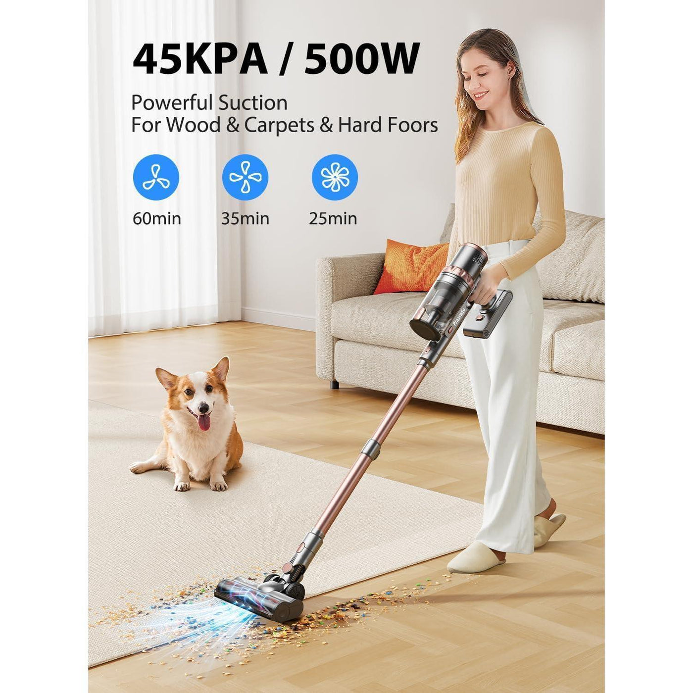 Cordless Vacuum Cleaner with Strong Suction Ideal for home &Car Cleaning