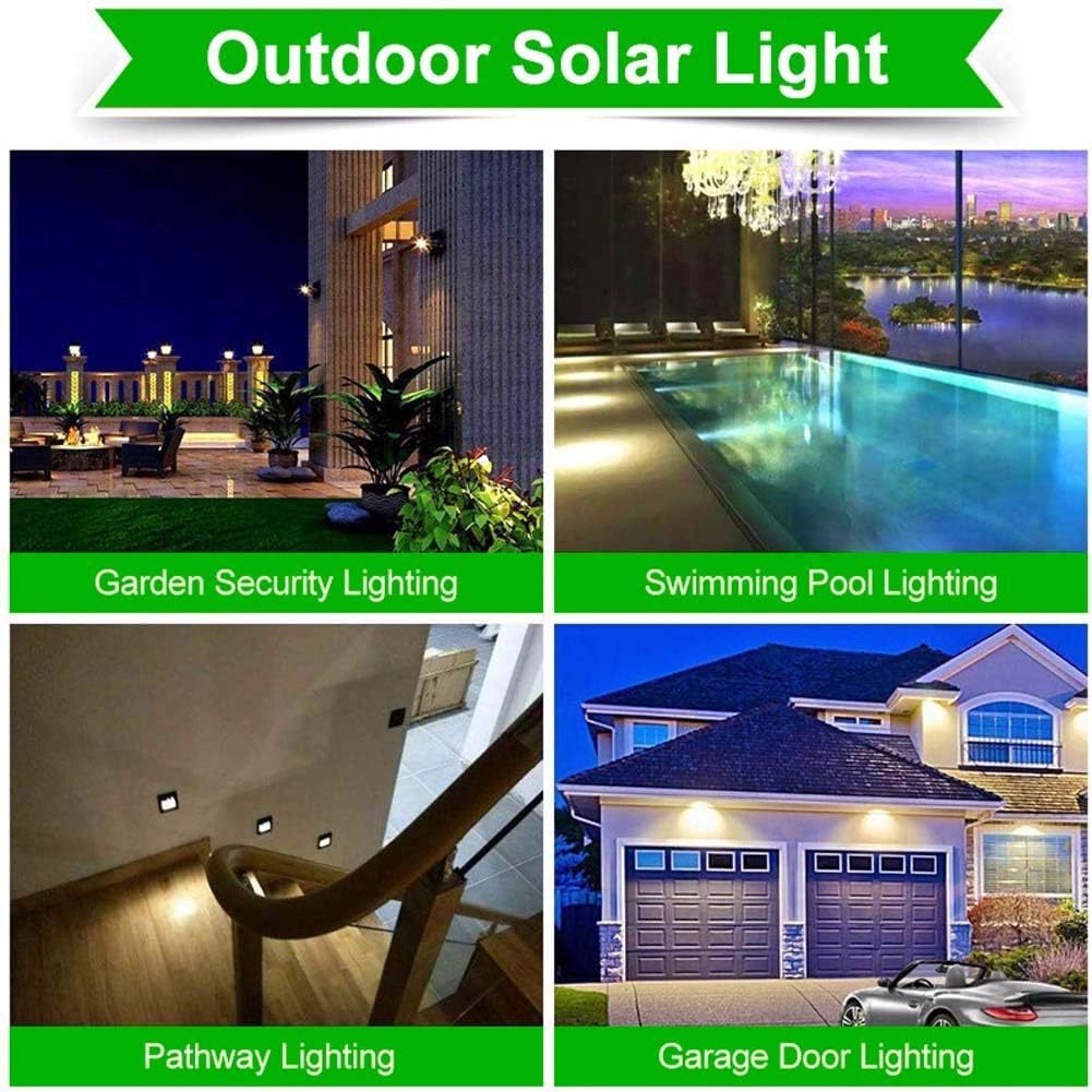 Aolyty Solar-Powered Outdoor Motion Sensor Lights – 3 Lighting Modes, IP65 Waterproof 4-Sided LED Security Wall Light (2-Pack)
