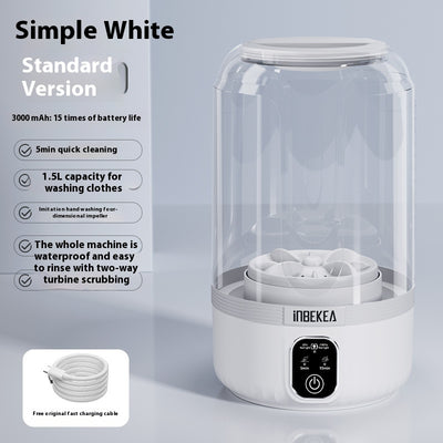 Portable Mini Underwear Washer – Rechargeable Cordless Washing Machine for Bras, Socks, and Small Laundry Items