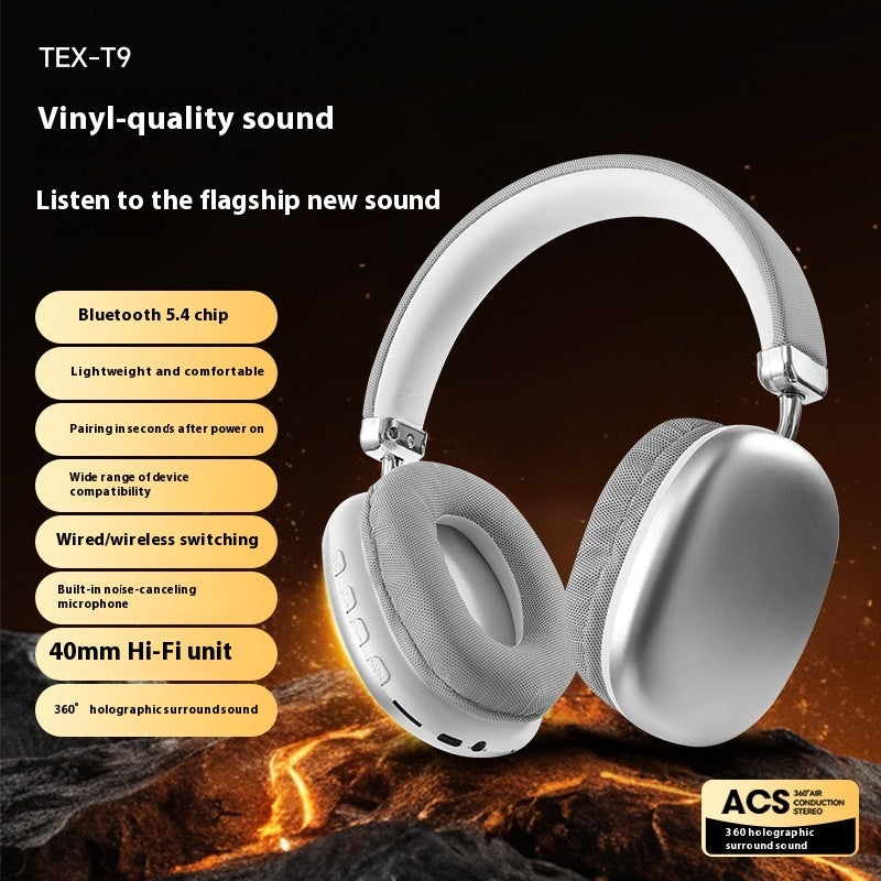 TEX-T9 Wireless Bluetooth Headset – Over-Ear Headphones with High-Quality Sound
