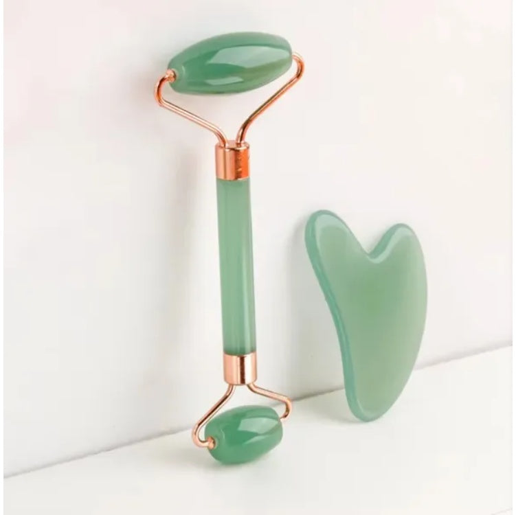 2PCS Gua Sha Face Rollers – Natural Resin Facial Lifting & Anti-Wrinkle Massage Stones