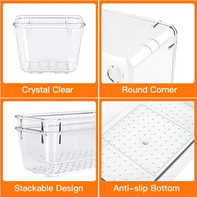25-Piece Clear Plastic Drawer Organizer Set – Versatile Storage Bins for Makeup, Office, Kitchen & Bathroom Drawers