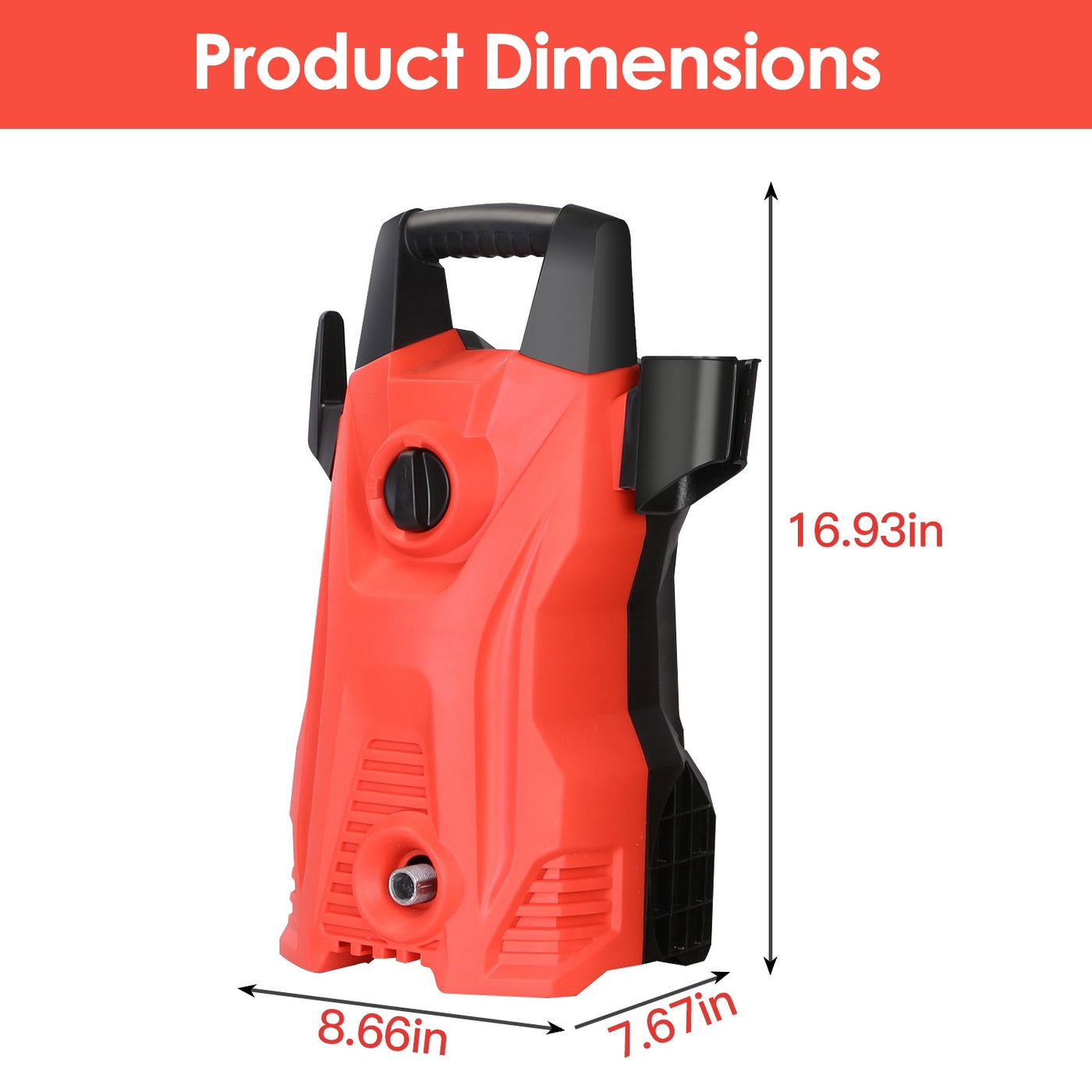 1Pc Electric High-Pressure Washer 1740 PSI – Powerful Car & Garden Cleaner with Adjustable Spray Nozzle, Soap Dispenser, and IPX5 Waterproof Design