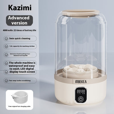 Portable Mini Underwear Washer – Rechargeable Cordless Washing Machine for Bras, Socks, and Small Laundry Items