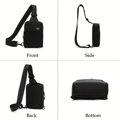 Small Crossbody Sling Bag for Men & Women – Mini Fanny Pack Chest Bag for Travel, Hiking & Running Black