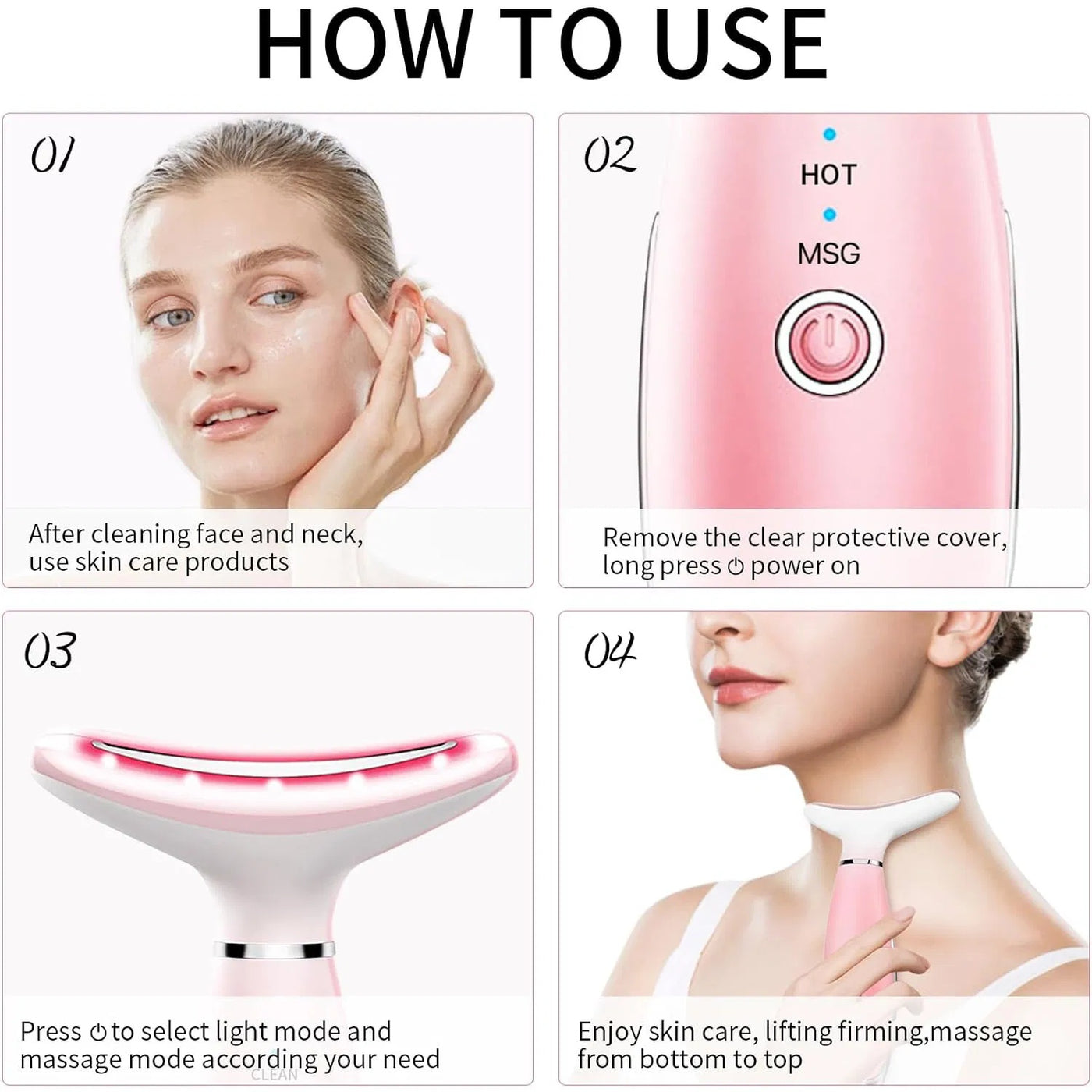 3-in-1 Neck & Face Massager with Vibration & Thermal Therapy – Facial Sculpting & Skin Care Tool