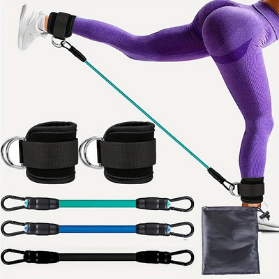 Ankle Strap Resistance Bands – Leg & Hip Training Elastic Fitness Bands for Home, Yoga, and Gym Workouts