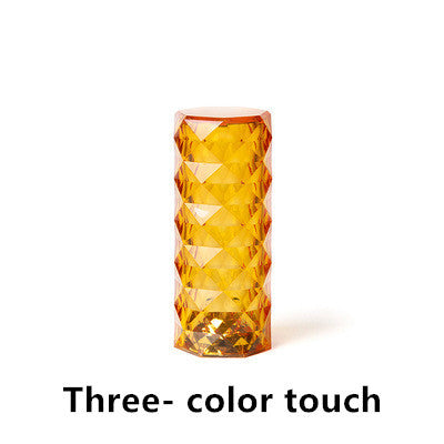 Nordic Crystal Touch Lamp – USB Rechargeable Diamond Night Light with Dimming Control & Rose Projection for Bedroom Décor