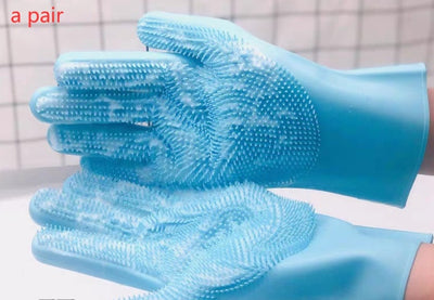 Silicone Pet Grooming Glove – Dog & Cat Hair Brush, Bath Massage & Fur Removal Tool