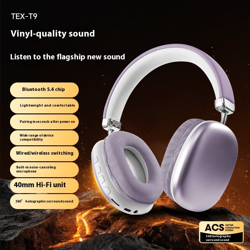 TEX-T9 Wireless Bluetooth Headset – Over-Ear Headphones with High-Quality Sound