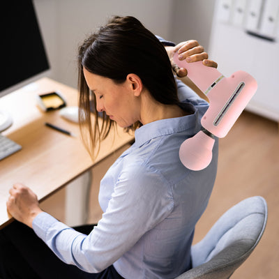 Portable Electric Fascia Massage Gun with 4 Speed Levels – 1200mAh Super Quiet Deep Tissue Muscle Massager for Sports Recovery