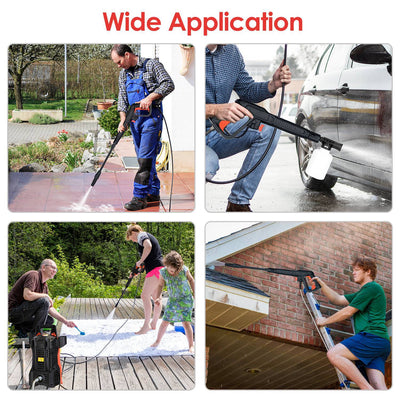 1Pc Electric High-Pressure Washer 1740 PSI – Powerful Car & Garden Cleaner with Adjustable Spray Nozzle, Soap Dispenser, and IPX5 Waterproof Design