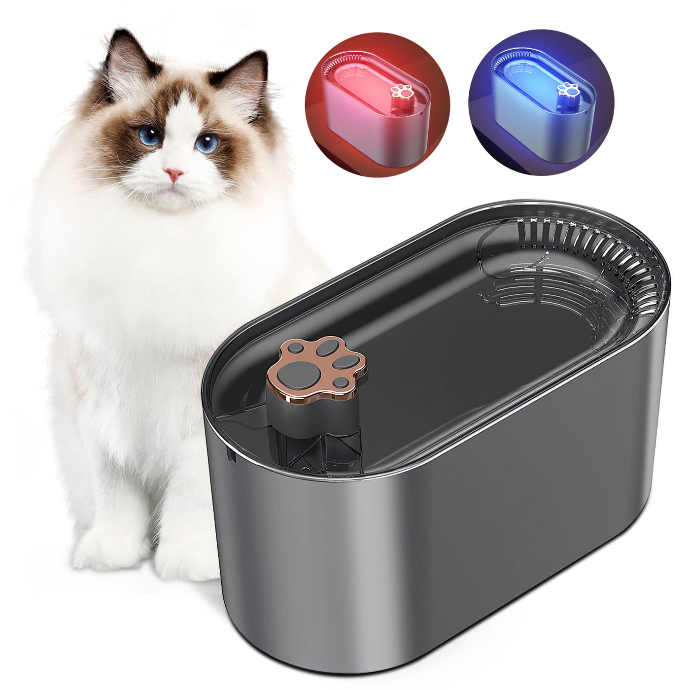 3L Automatic Pet Water Fountain with LED Light – Ultra-Quiet Cat & Dog Water Dispenser