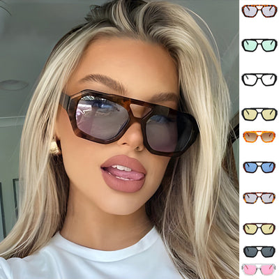 Oversized Leopard Frame Sunglasses – Trendy Summer Shades for Women, Perfect for Beach & Vacation Style